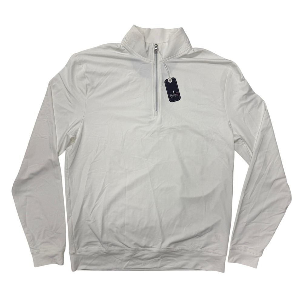 Johnnie-O Mens Motion Performance Quarter 1/4 Zip Pullover White Mens Small NWT